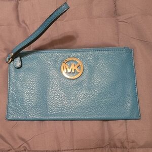 Michael Kors Turquoise Blue Wristlet